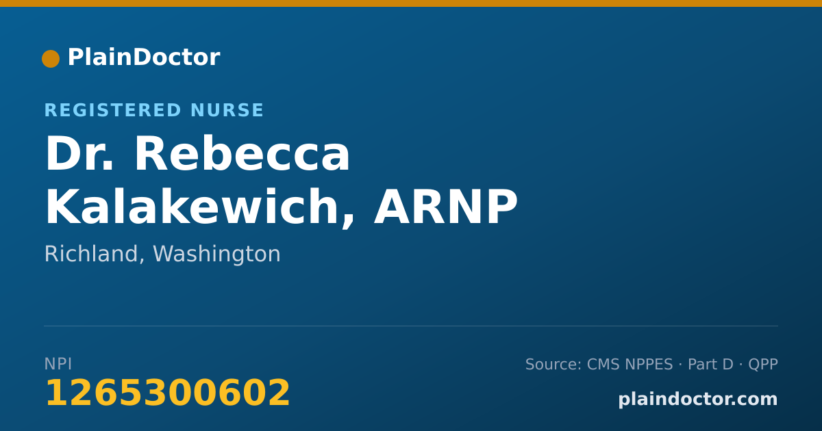 Shareable card for Rebecca Kalakewich, ARNP - Registered Nurse, Richland, WA