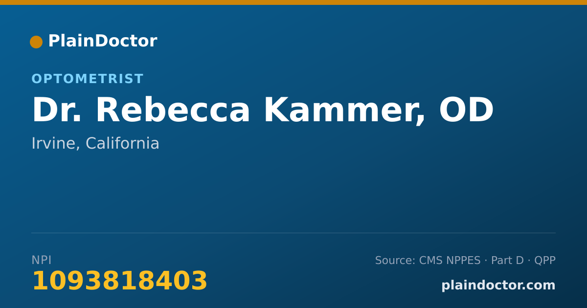 Shareable card for Rebecca Kammer, OD - Optometrist, Irvine, CA