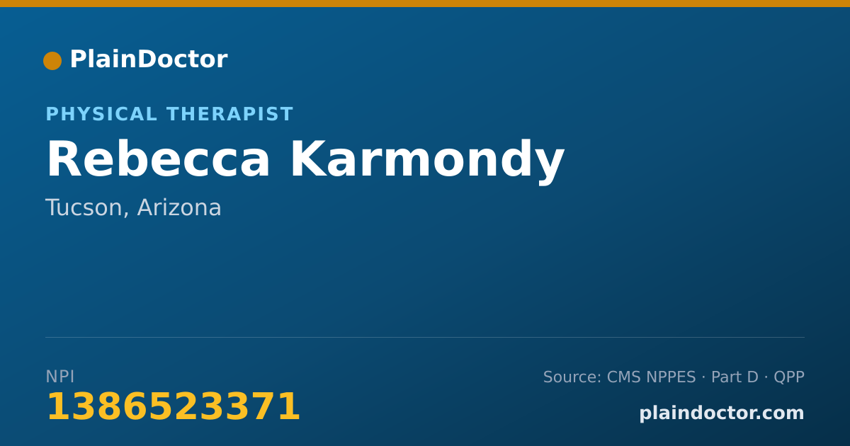 Shareable card for Rebecca Karmondy - Physical Therapist, Tucson, AZ