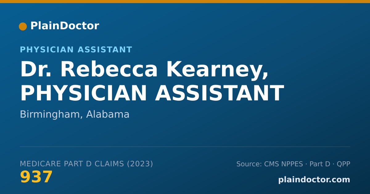 Shareable card for Rebecca Kearney, PHYSICIAN ASSISTANT - Physician Assistant, Birmingham, AL