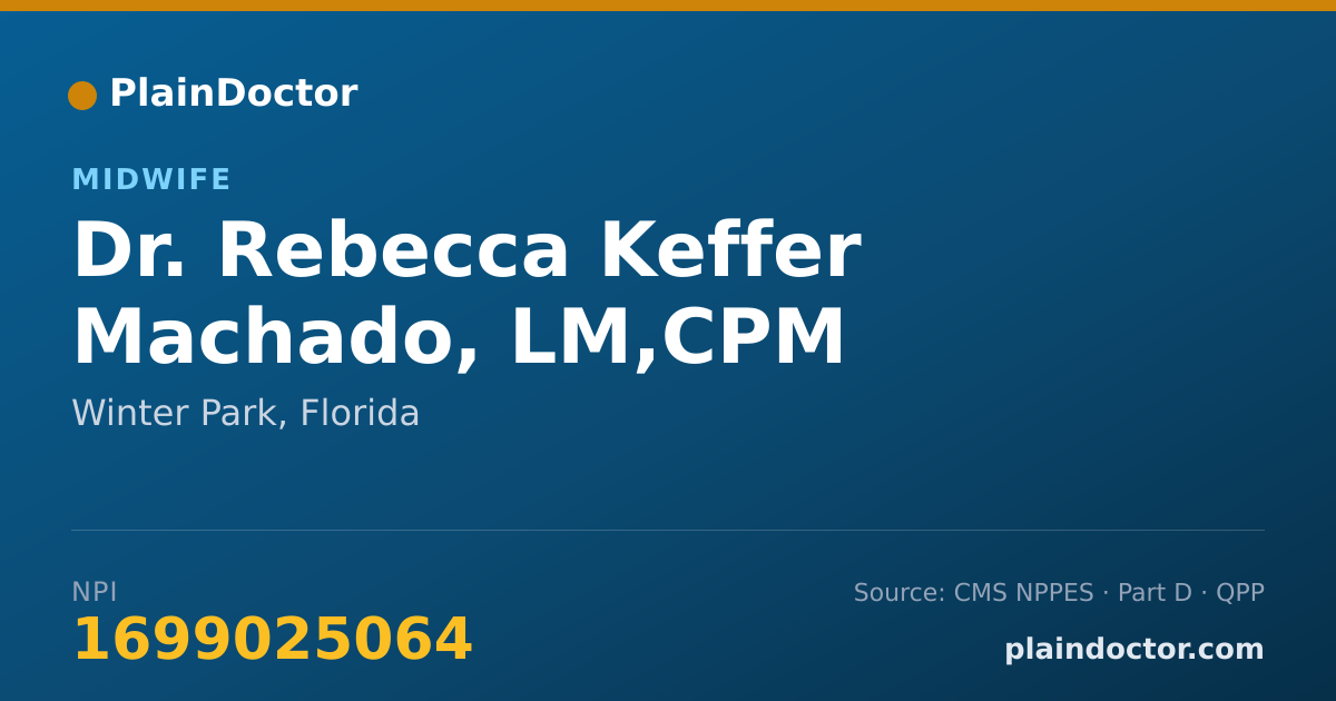 Shareable card for Rebecca Keffer Machado, LM,CPM - Midwife, Winter Park, FL