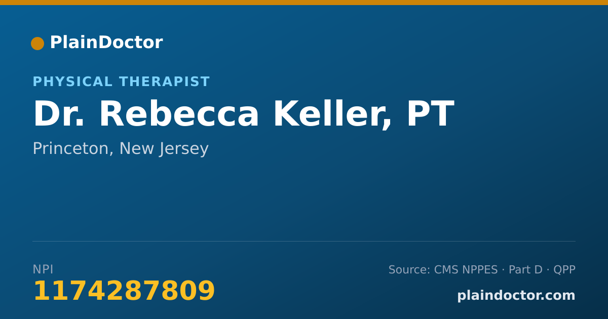 Shareable card for Rebecca Keller, PT - Physical Therapist, Princeton, NJ