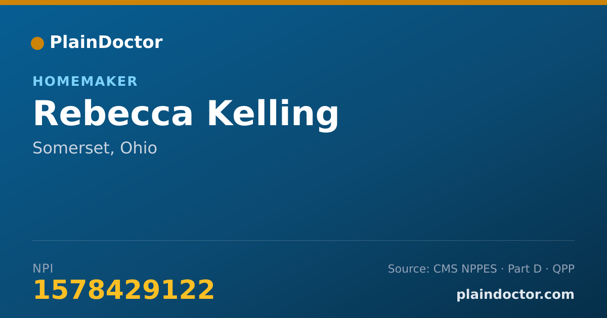 Shareable card for Rebecca Kelling - Homemaker, Somerset, OH