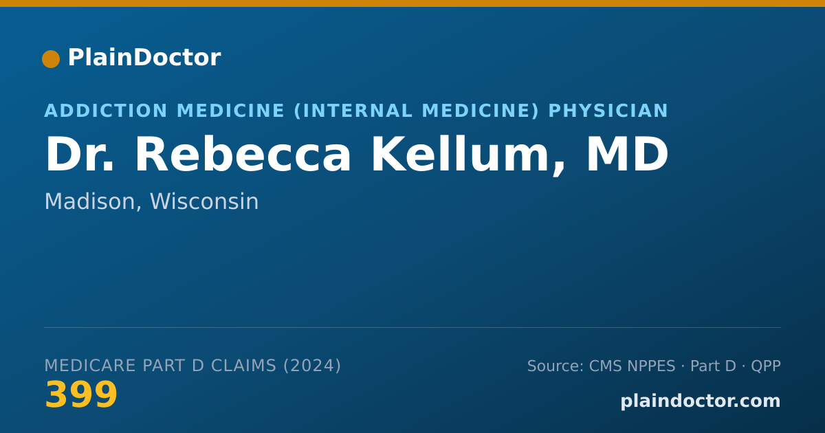 Shareable card for Rebecca Kellum, MD - Addiction Medicine (Internal Medicine) Physician, Madison, WI