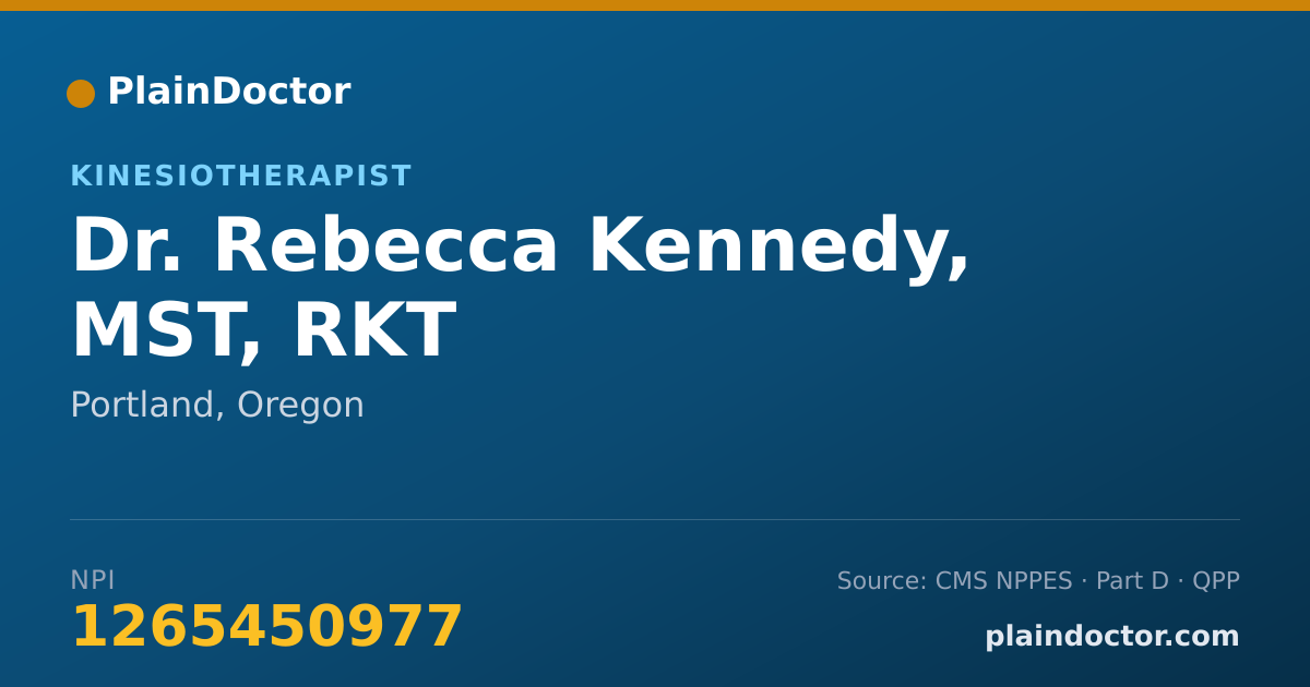 Shareable card for Rebecca Kennedy, MST, RKT - Kinesiotherapist, Portland, OR