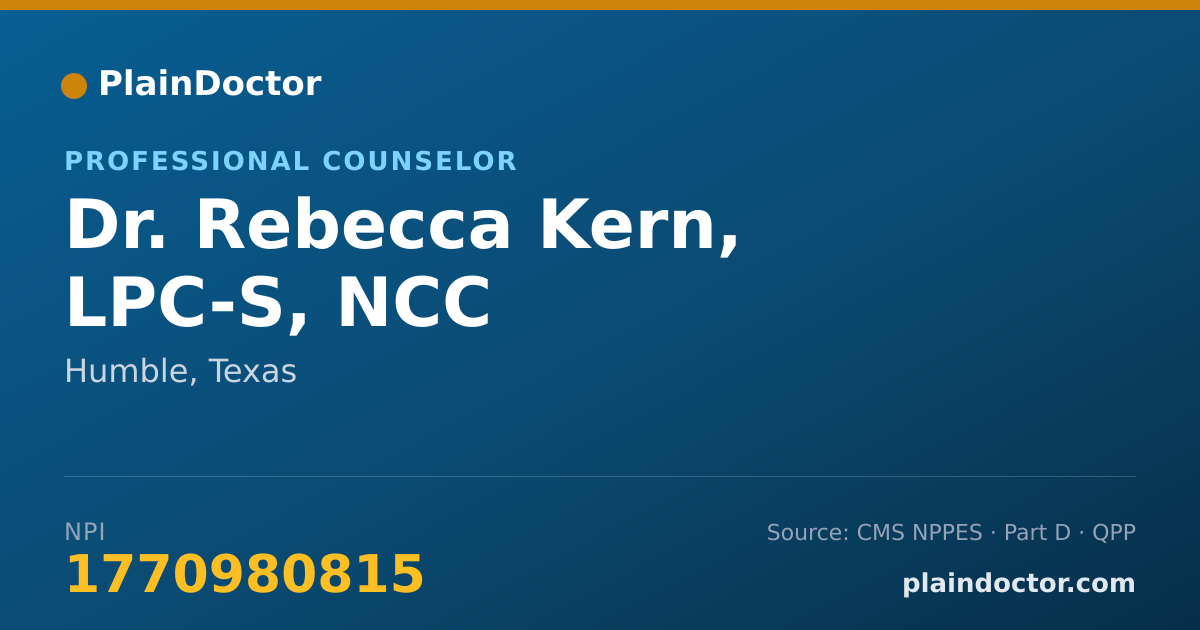 Shareable card for Rebecca Kern, LPC-S, NCC - Professional Counselor, Humble, TX