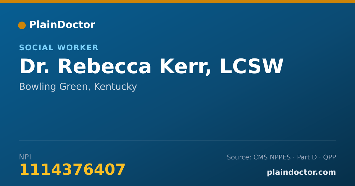 Shareable card for Rebecca Kerr, LCSW - Social Worker, Bowling Green, KY