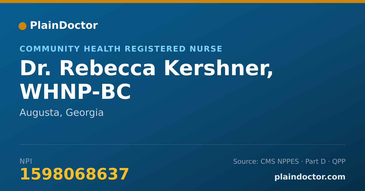Shareable card for Rebecca Kershner, WHNP-BC - Community Health Registered Nurse, Augusta, GA