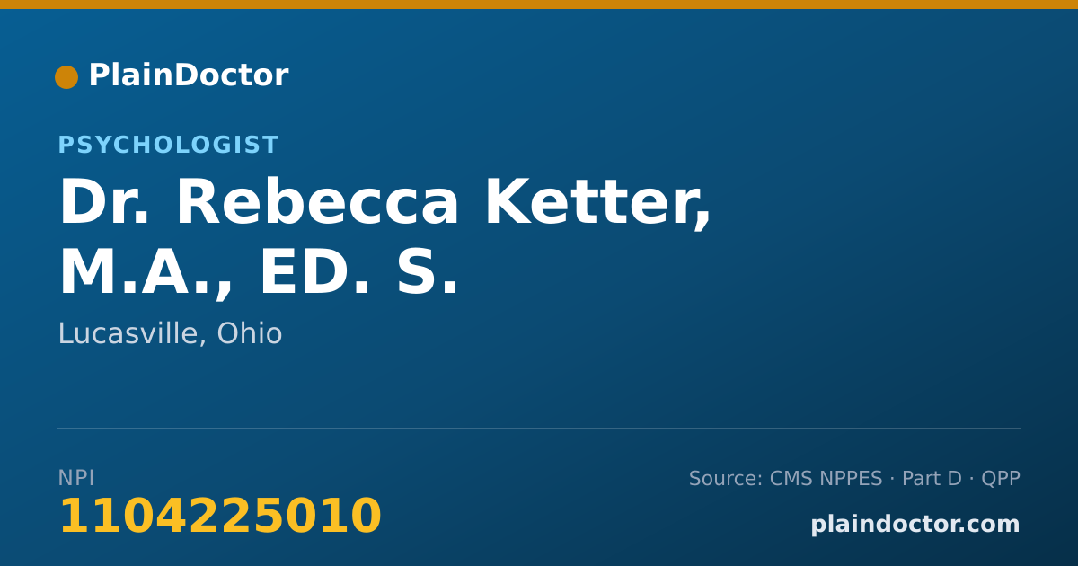 Shareable card for Rebecca Ketter, M.A., ED. S. - Psychologist, Lucasville, OH
