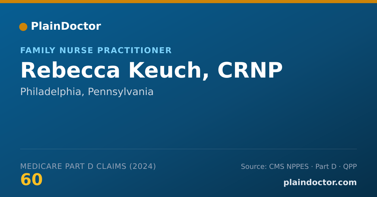 Shareable card for Rebecca Keuch, CRNP - Family Nurse Practitioner, Philadelphia, PA