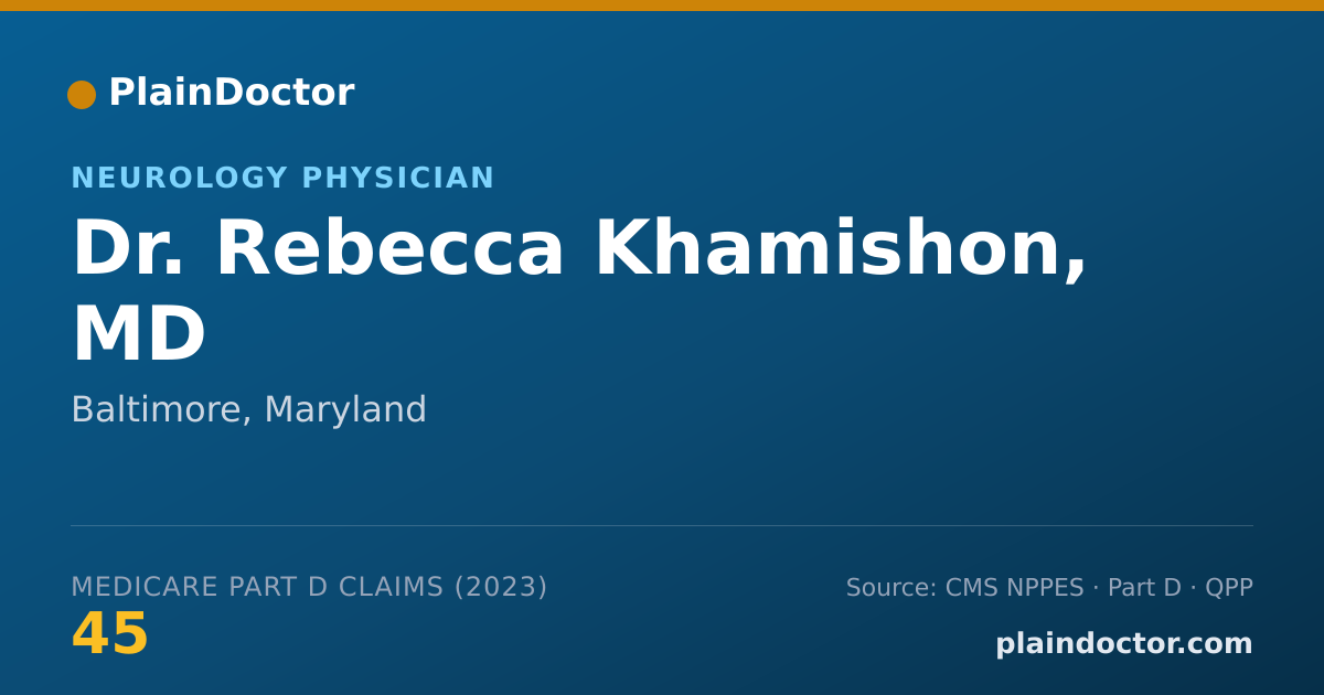 Shareable card for Rebecca Khamishon, MD - Neurology Physician, Baltimore, MD