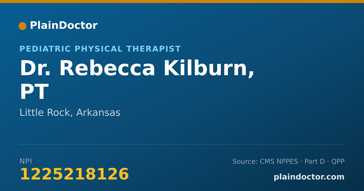 Shareable card for Rebecca Kilburn, PT - Pediatric Physical Therapist, Little Rock, AR