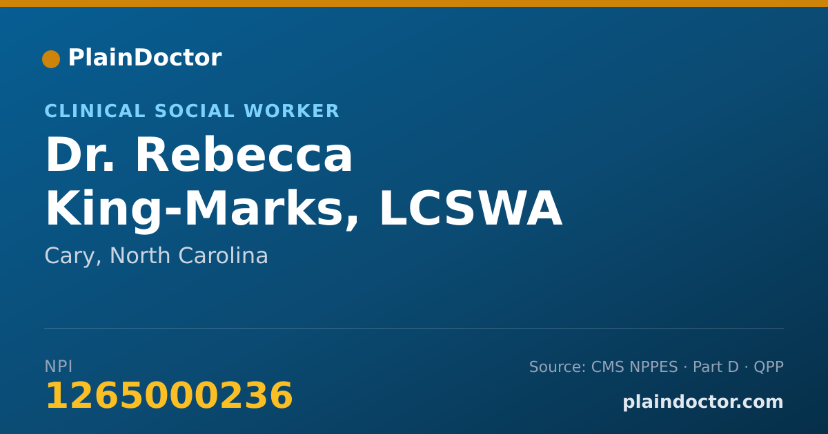 Shareable card for Rebecca King-Marks, LCSWA - Clinical Social Worker, Cary, NC