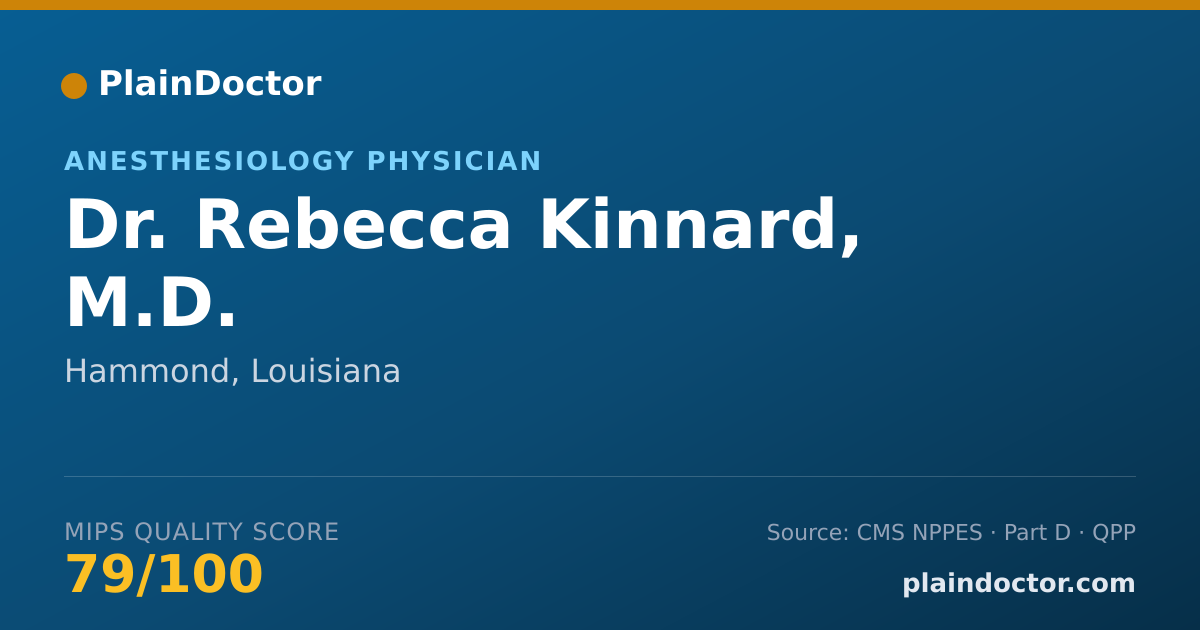 Shareable card for Rebecca Kinnard, M.D. - Anesthesiology Physician, Hammond, LA