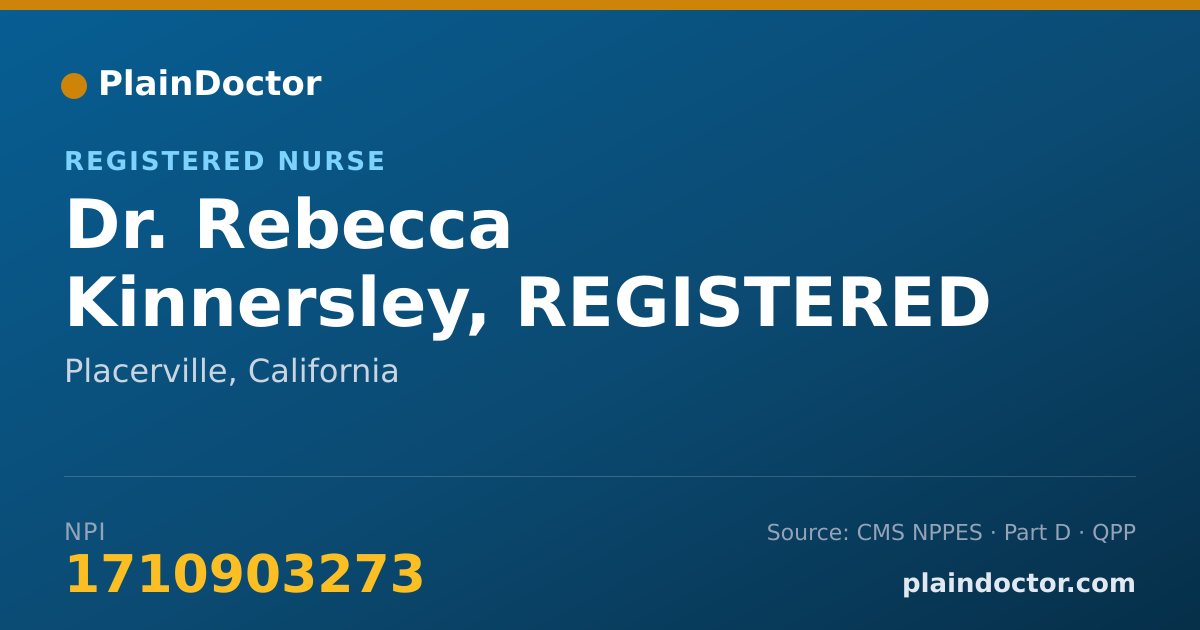 Shareable card for Rebecca Kinnersley, REGISTERED NURSE - Registered Nurse, Placerville, CA