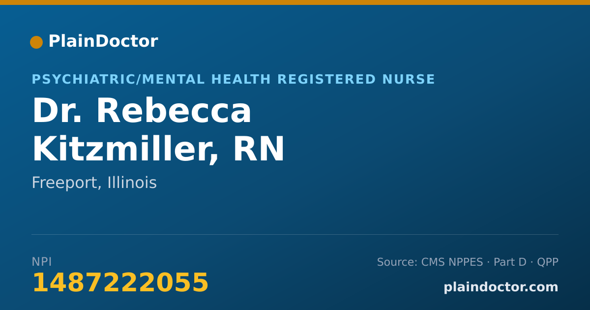 Shareable card for Rebecca Kitzmiller, RN - Psychiatric/Mental Health Registered Nurse, Freeport, IL