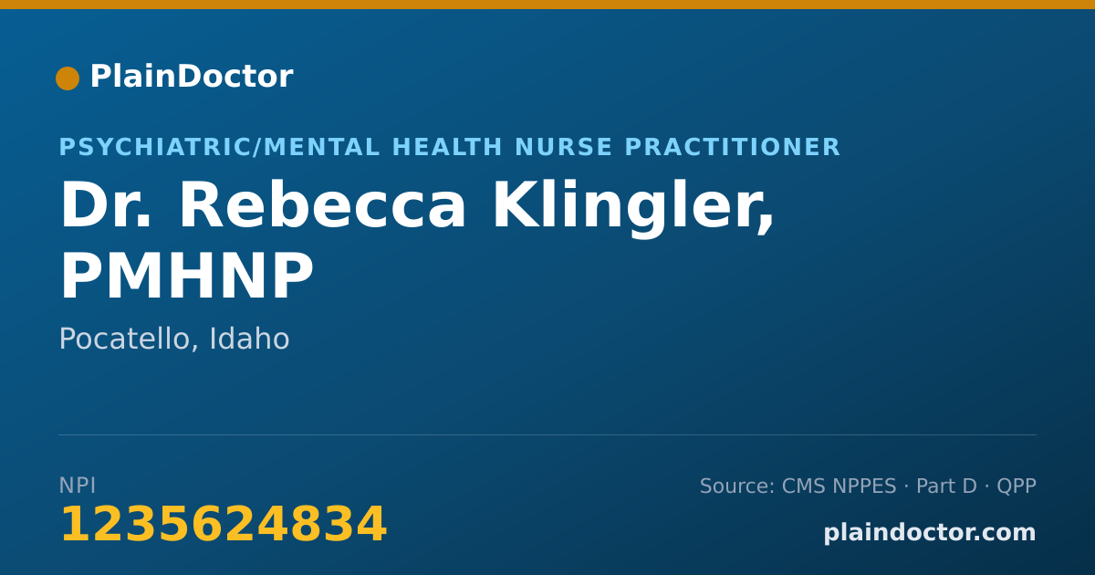Shareable card for Rebecca Klingler, PMHNP - Psychiatric/Mental Health Nurse Practitioner, Pocatello, ID