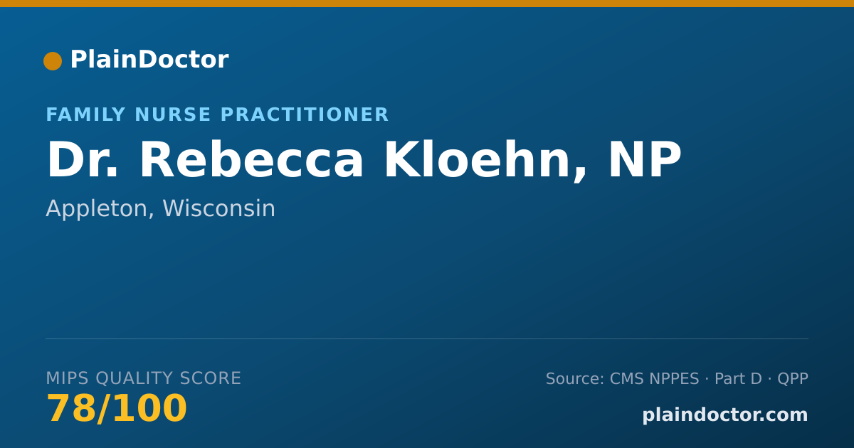 Shareable card for Rebecca Kloehn, NP - Family Nurse Practitioner, Appleton, WI