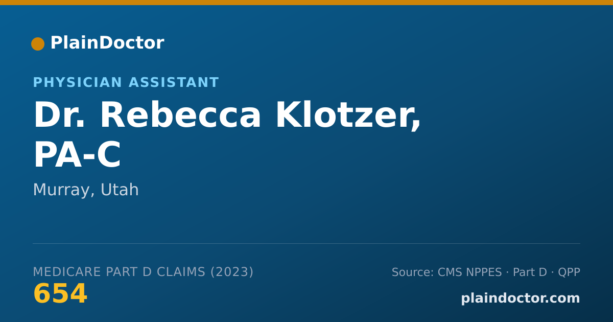 Shareable card for Rebecca Klotzer, PA-C - Physician Assistant, Murray, UT