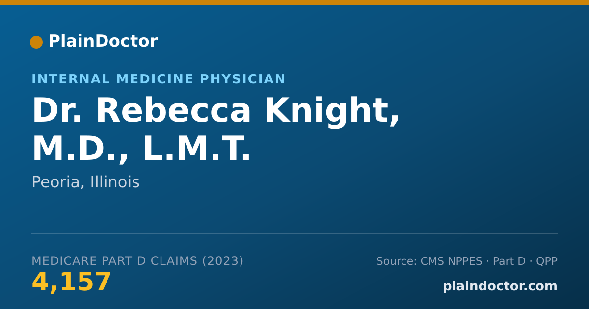 Shareable card for Rebecca Knight, M.D., L.M.T. - Internal Medicine Physician, Peoria, IL