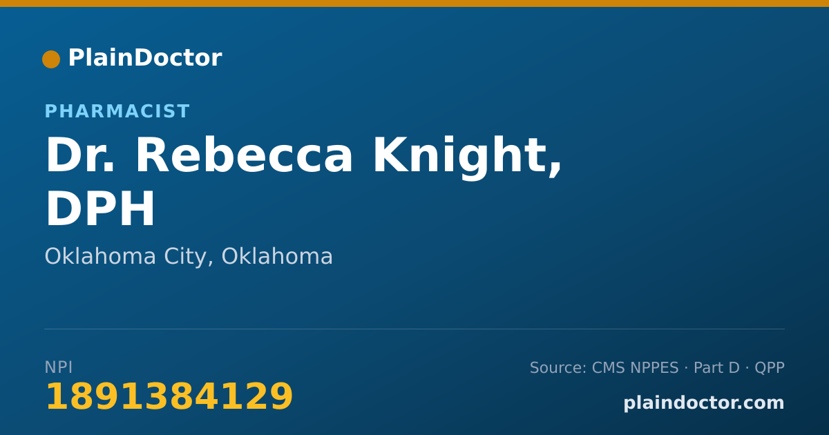 Shareable card for Rebecca Knight, DPH - Pharmacist, Oklahoma City, OK