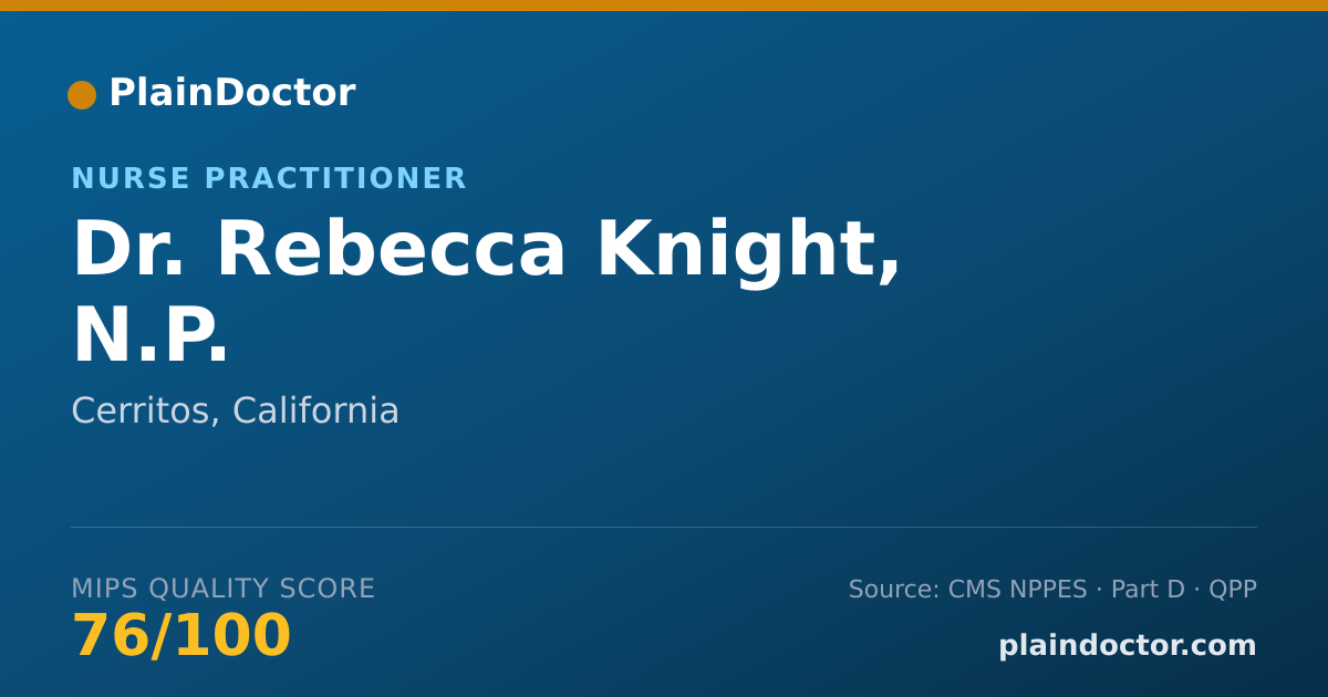 Shareable card for Rebecca Knight, N.P. - Nurse Practitioner, Cerritos, CA