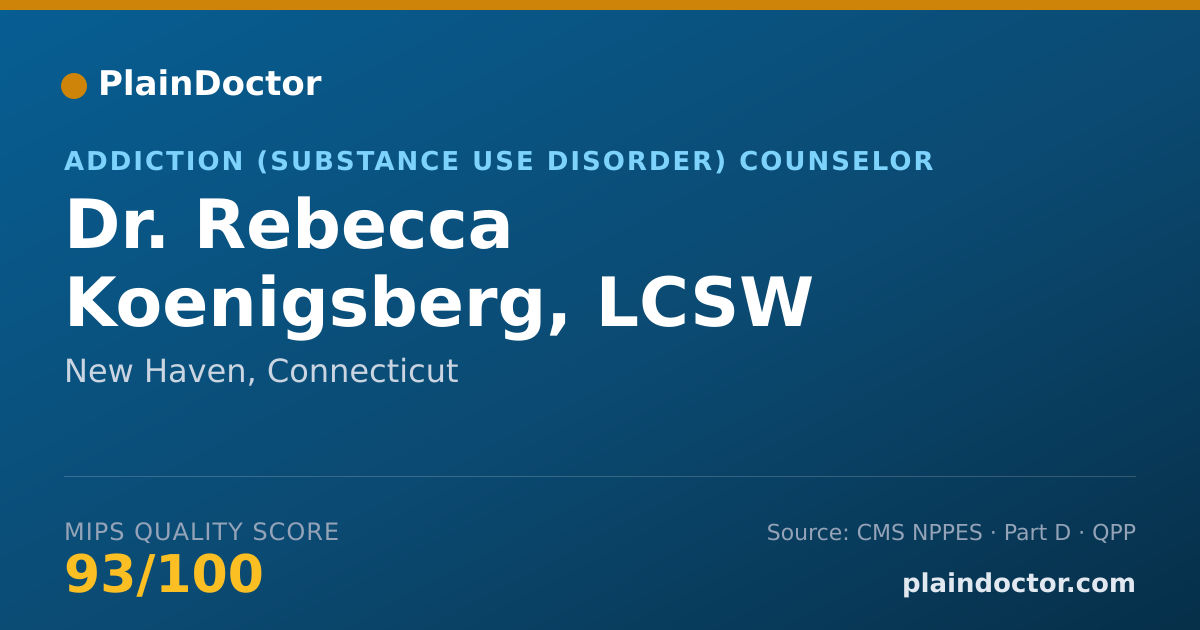Shareable card for Rebecca Koenigsberg, LCSW - Addiction (Substance Use Disorder) Counselor, New Haven, CT