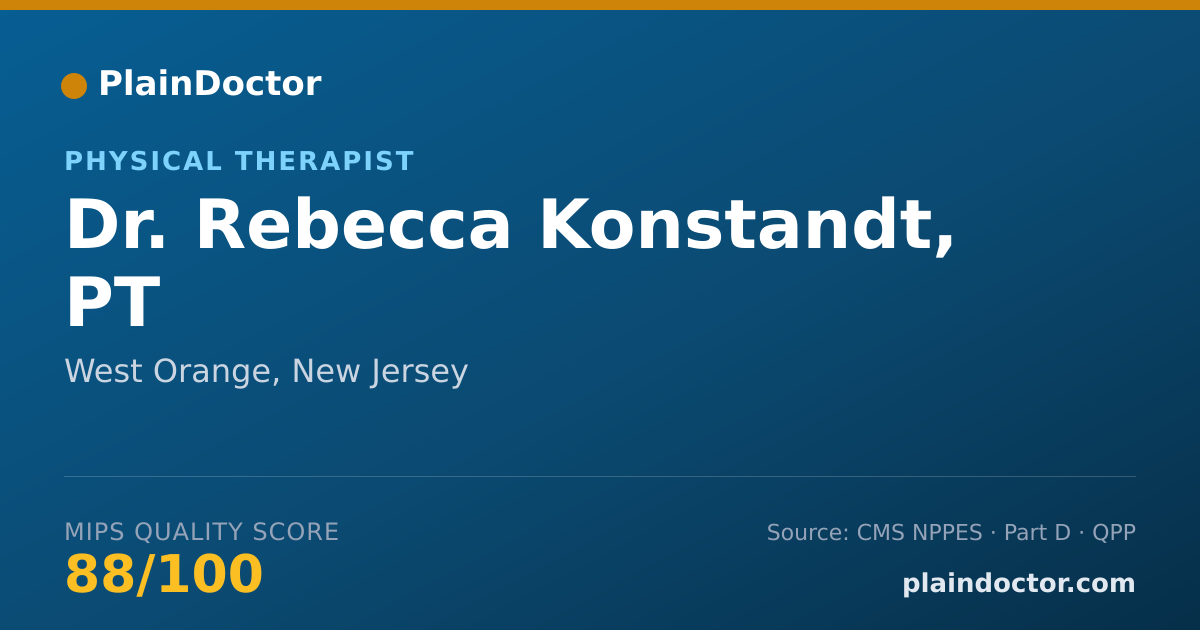 Shareable card for Rebecca Konstandt, PT - Physical Therapist, West Orange, NJ