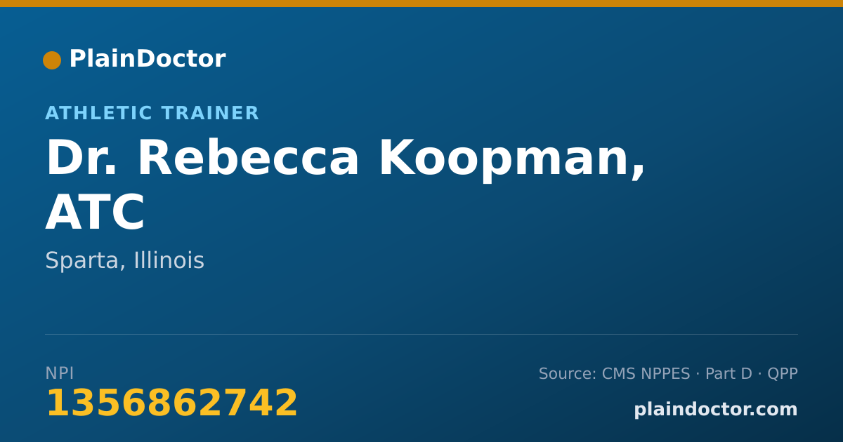 Shareable card for Rebecca Koopman, ATC - Athletic Trainer, Sparta, IL