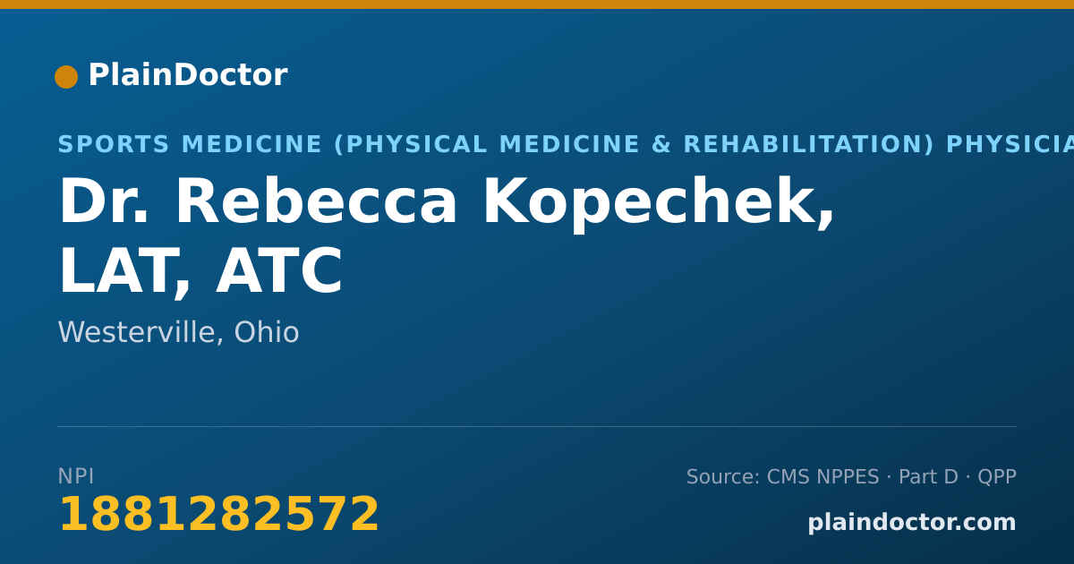 Shareable card for Rebecca Kopechek, LAT, ATC - Sports Medicine (Physical Medicine & Rehabilitation) Physician, Westerville, OH