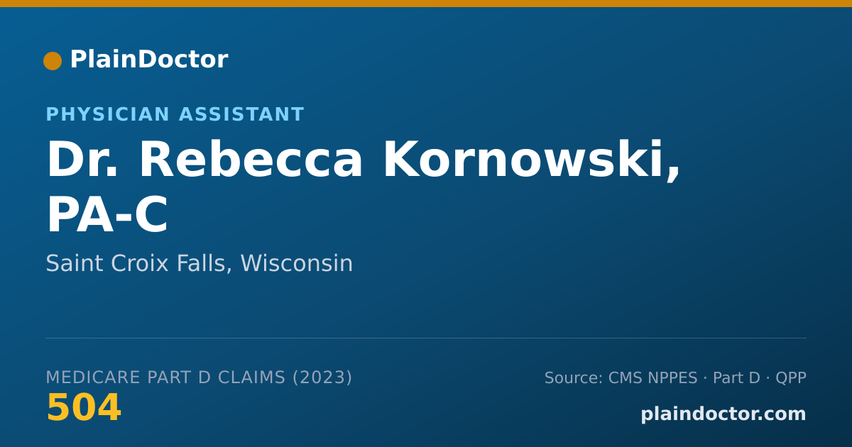 Shareable card for Rebecca Kornowski, PA-C - Physician Assistant, Saint Croix Falls, WI
