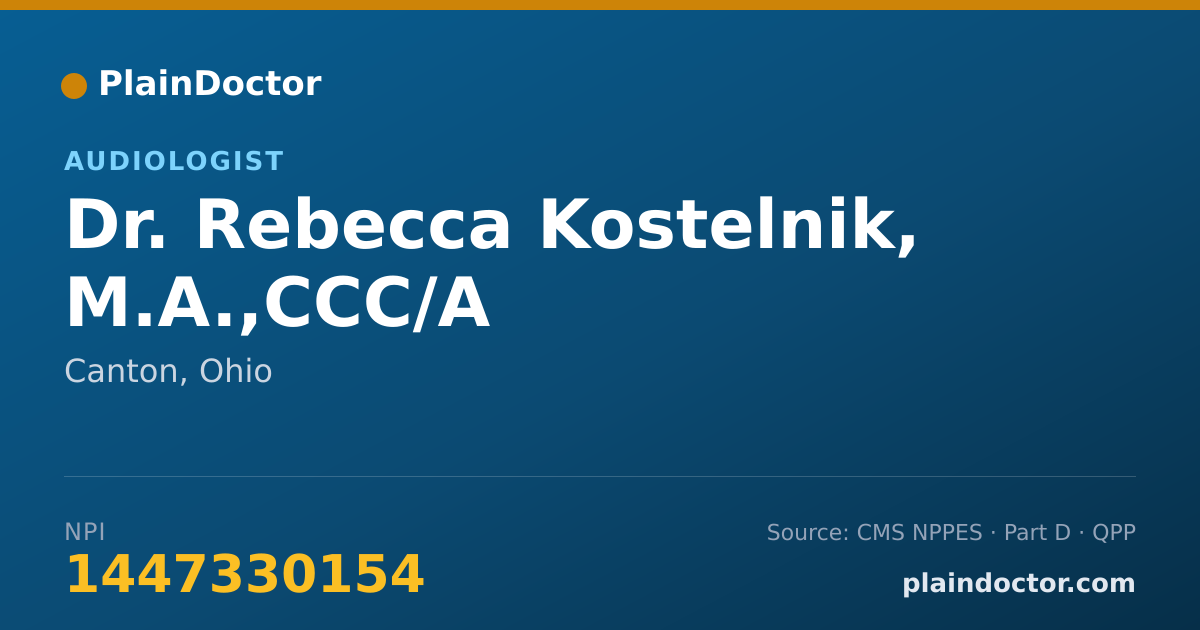 Shareable card for Rebecca Kostelnik, M.A.,CCC/A - Audiologist, Canton, OH