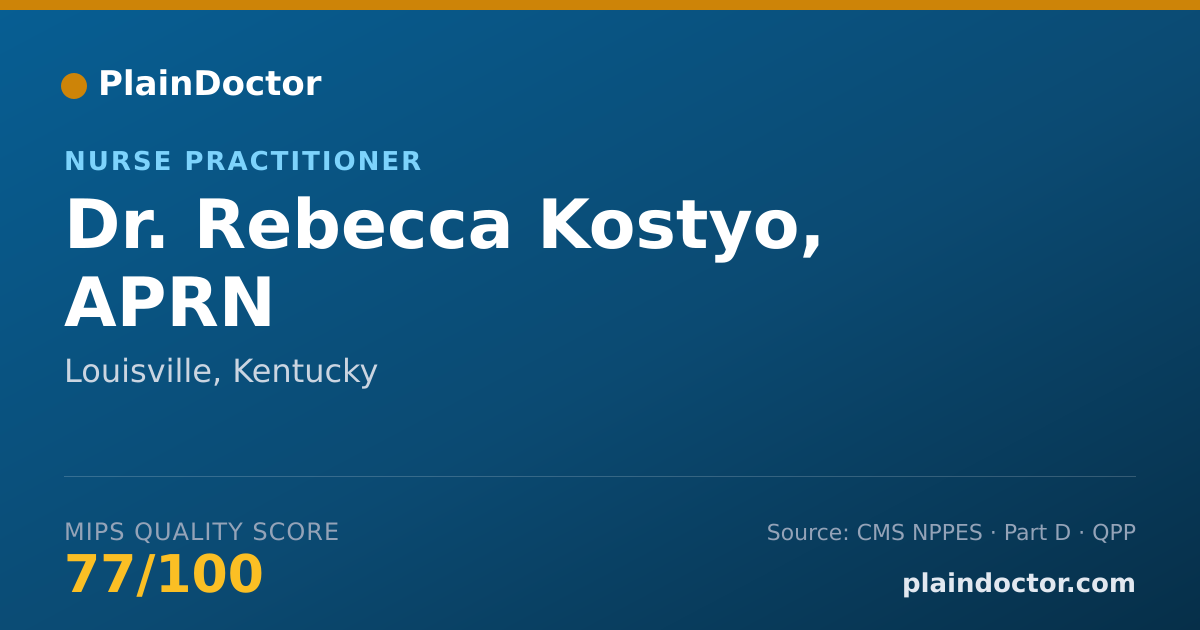 Shareable card for Rebecca Kostyo, APRN - Nurse Practitioner, Louisville, KY