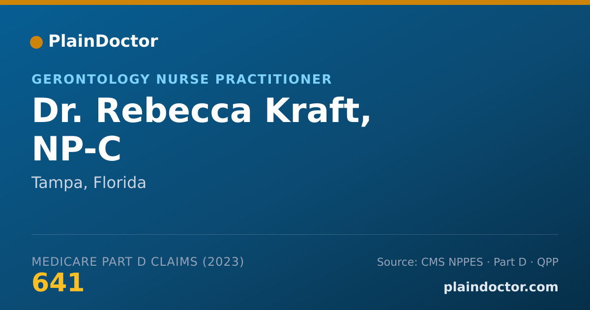Shareable card for Rebecca Kraft, NP-C - Gerontology Nurse Practitioner, Tampa, FL