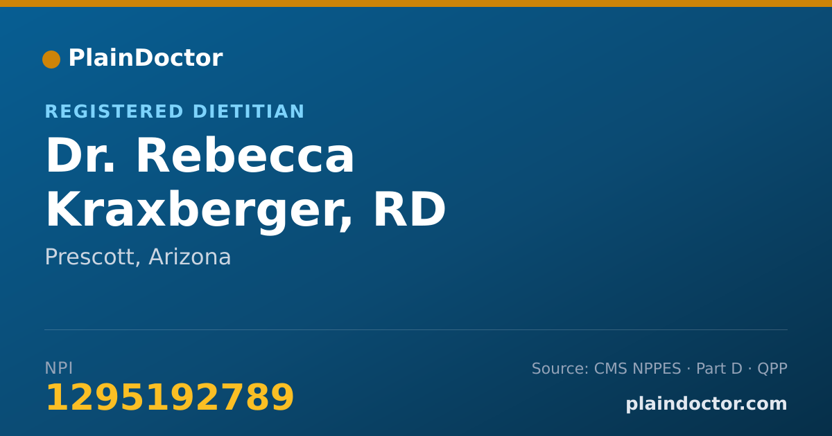 Shareable card for Rebecca Kraxberger, RD - Registered Dietitian, Prescott, AZ