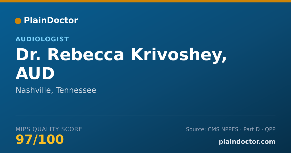 Shareable card for Rebecca Krivoshey, AUD - Audiologist, Nashville, TN