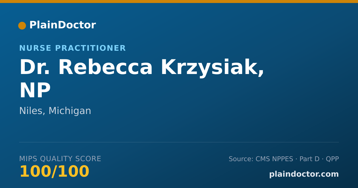 Shareable card for Rebecca Krzysiak, NP - Nurse Practitioner, Niles, MI