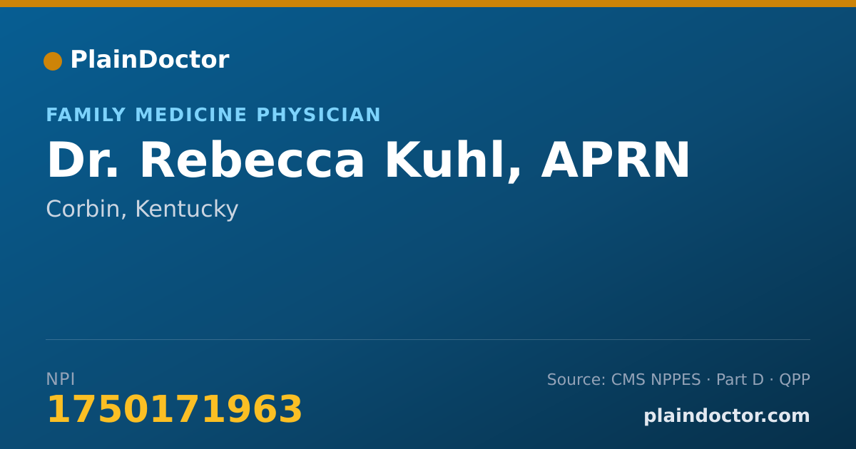 Shareable card for Rebecca Kuhl, APRN - Family Medicine Physician, Corbin, KY