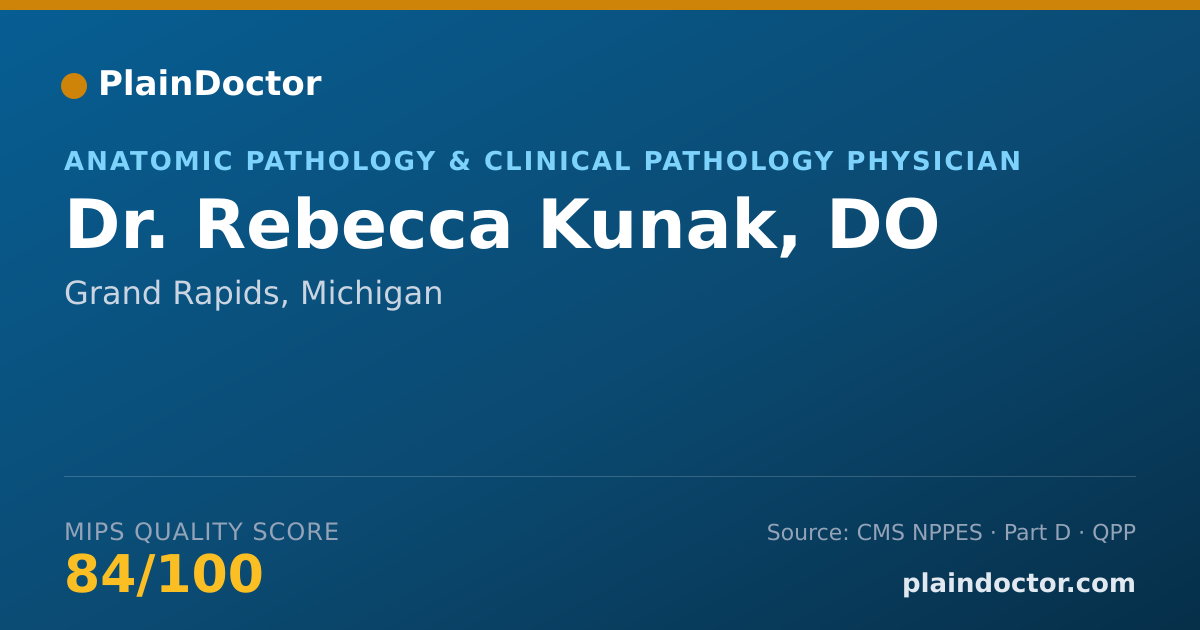 Shareable card for Rebecca Kunak, DO - Anatomic Pathology & Clinical Pathology Physician, Grand Rapids, MI