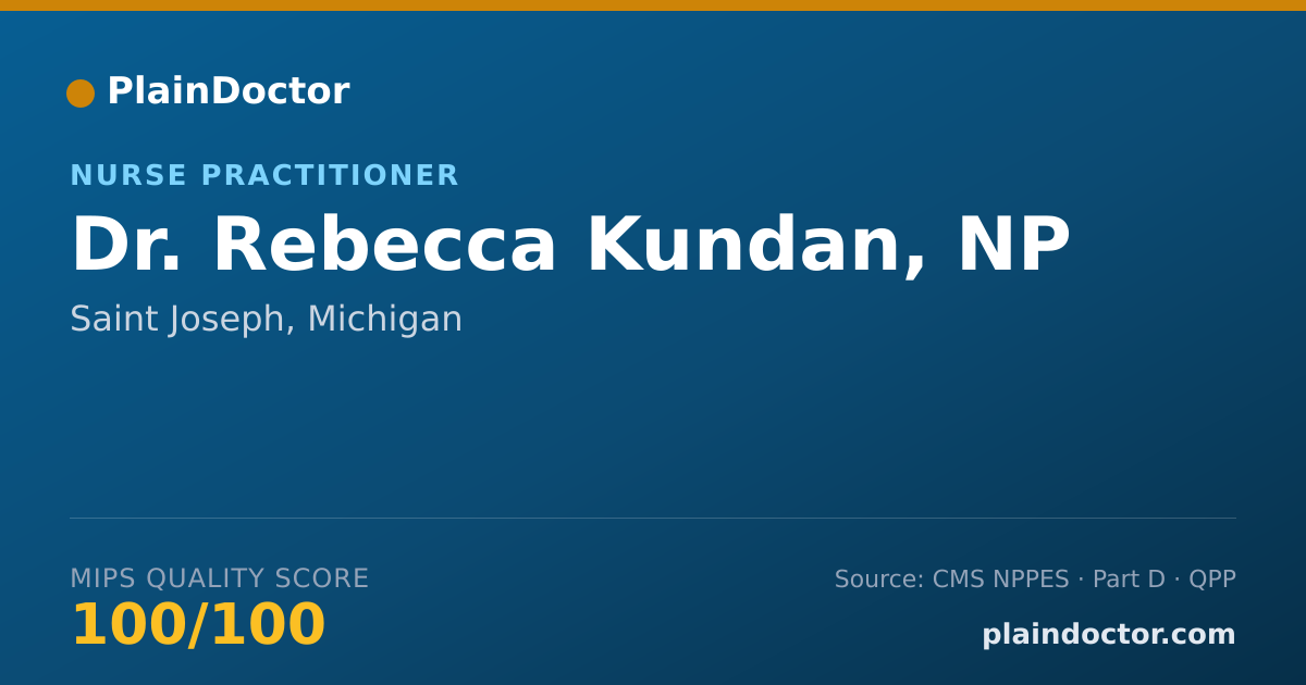 Shareable card for Rebecca Kundan, NP - Nurse Practitioner, Saint Joseph, MI