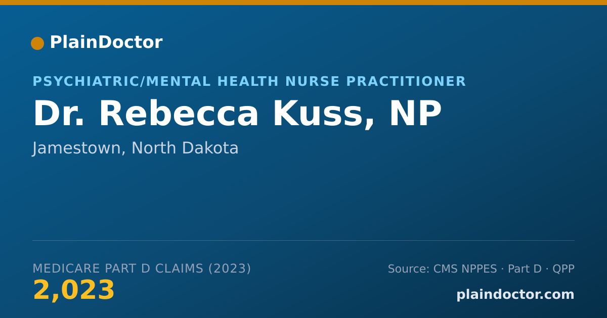 Shareable card for Rebecca Kuss, NP - Psychiatric/Mental Health Nurse Practitioner, Jamestown, ND