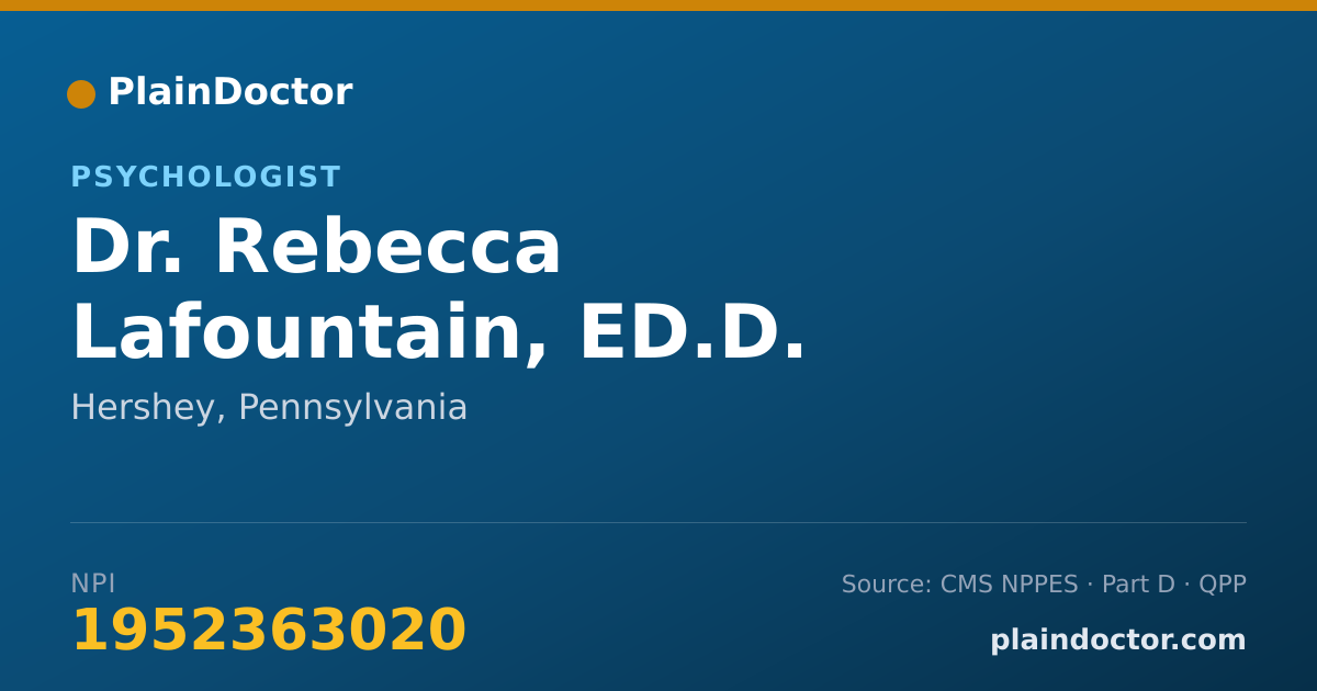 Shareable card for Rebecca Lafountain, ED.D. - Psychologist, Hershey, PA