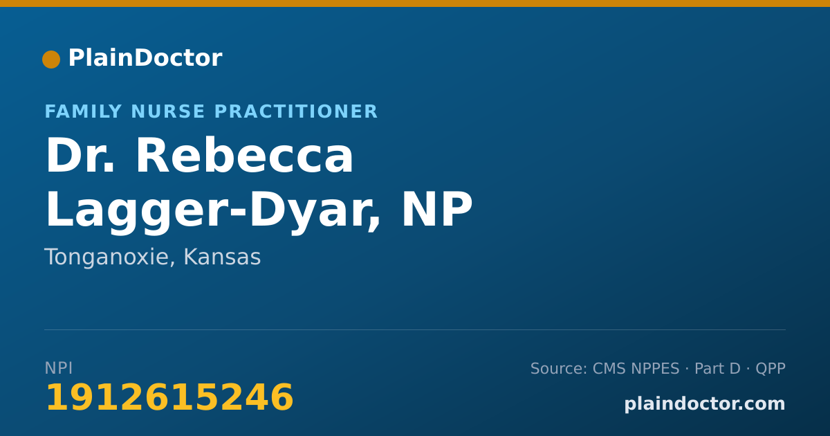 Shareable card for Rebecca Lagger-Dyar, NP - Family Nurse Practitioner, Tonganoxie, KS