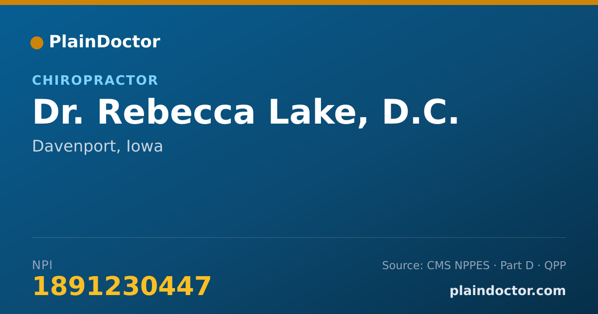 Shareable card for Rebecca Lake, D.C. - Chiropractor, Davenport, IA