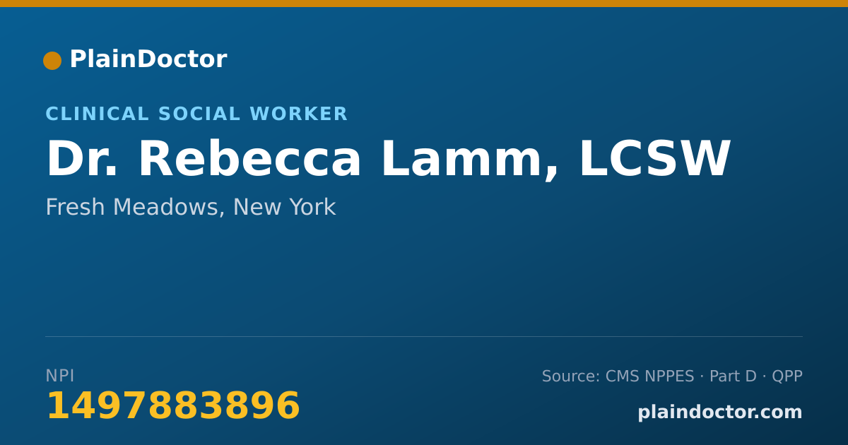 Shareable card for Rebecca Lamm, LCSW - Clinical Social Worker, Fresh Meadows, NY