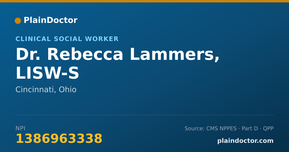 Shareable card for Rebecca Lammers, LISW-S - Clinical Social Worker, Cincinnati, OH