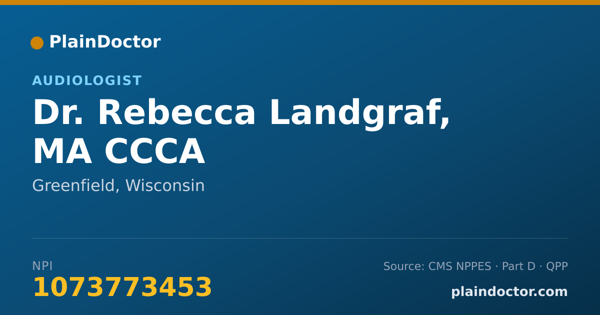 Shareable card for Rebecca Landgraf, MA CCCA - Audiologist, Greenfield, WI