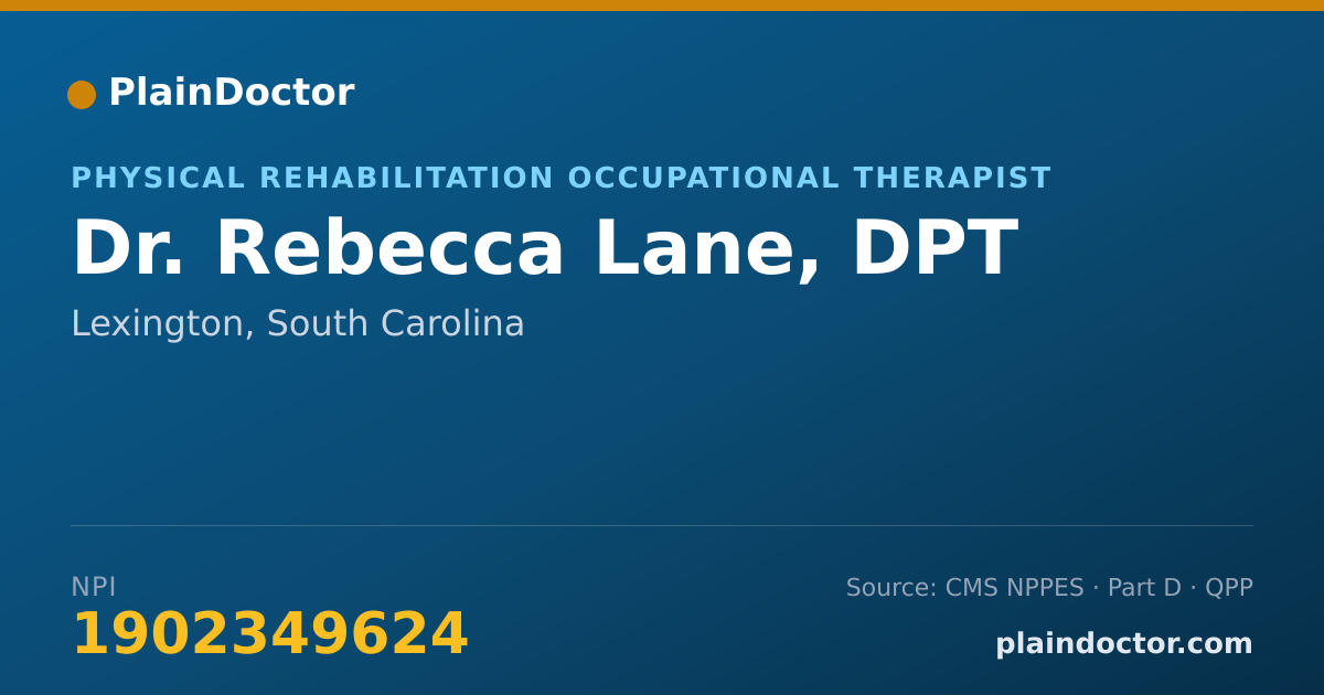 Shareable card for Rebecca Lane, DPT - Physical Rehabilitation Occupational Therapist, Lexington, SC