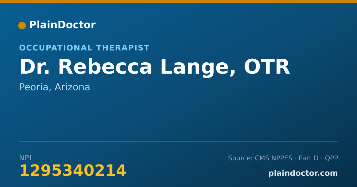 Shareable card for Rebecca Lange, OTR - Occupational Therapist, Peoria, AZ