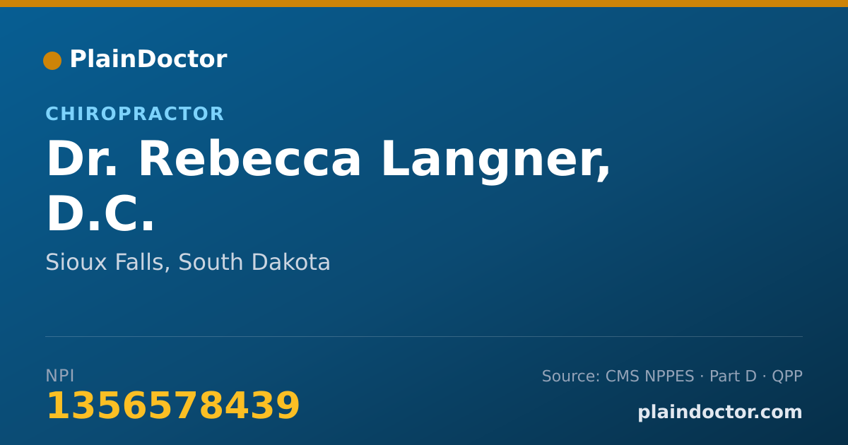 Shareable card for Rebecca Langner, D.C. - Chiropractor, Sioux Falls, SD
